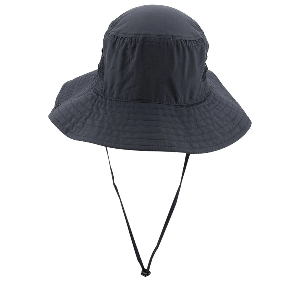  Hunting Fishing Outdoor Cap Wide Brim Military Sun Hat for Men(Dark Grey)