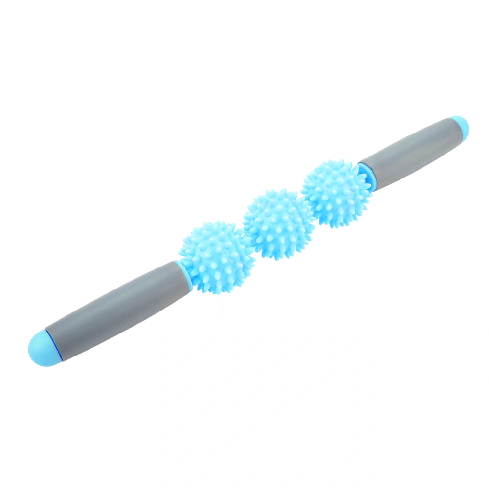 Yoga Stick Muscle Roller Stick Cellulite Spiky Ball for Back Arms Shoulder Leg (Blue)