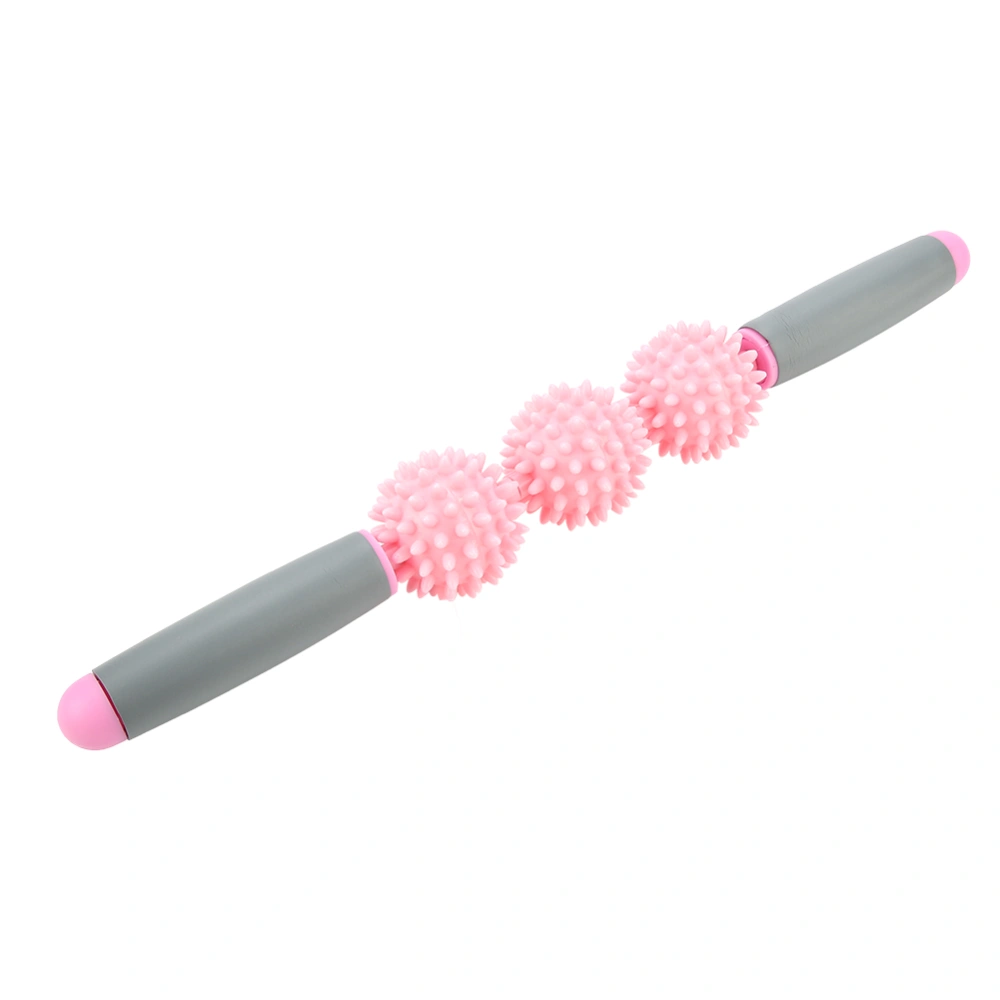 Yoga Stick Muscle Roller Stick Cellulite Spiky Ball for Back Arms Shoulder Leg (Pink)