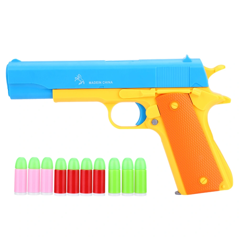 Children's Outdoor Tactics Game Soft Gun Pistol Toys with Bullets Yellow Handle