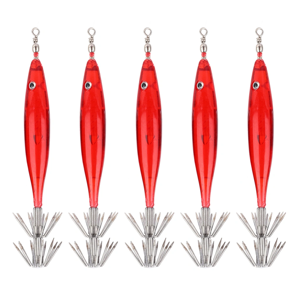 High Quality Squid Fish Hook Lure Bait Parts Fishing Accessory(Red)