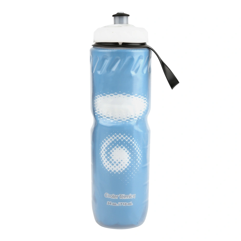 710ML Outdoor Dual Layer Thermal Keeping PE Sport Bottle Hot Cold Water (Blue)