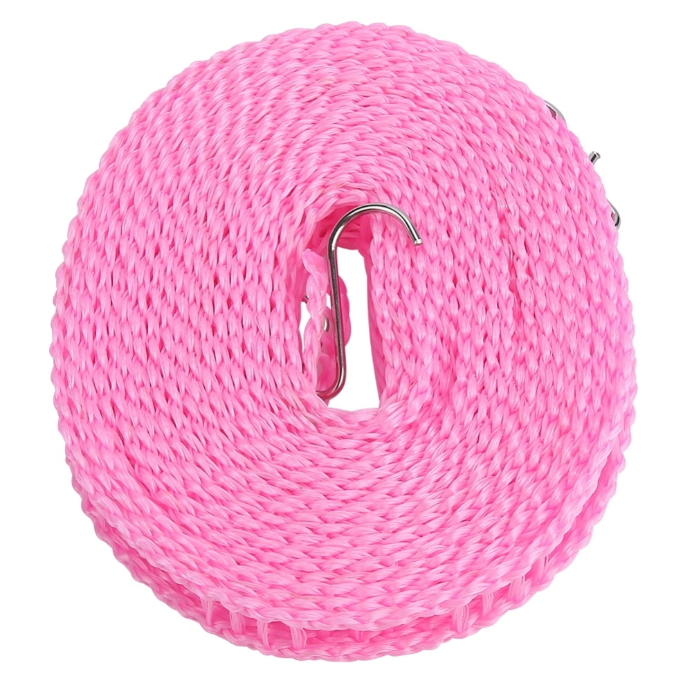 Portable Outdoor Clothes Line Clothesline Anti skid Laundry Drying Rope 5 M Thickened (Pink)