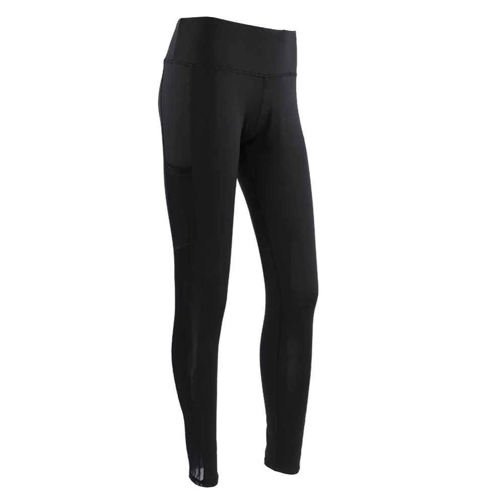 Women Yoga Fitness Leggings Running Gym Stretch Sports High Waist Mesh Pants(S)