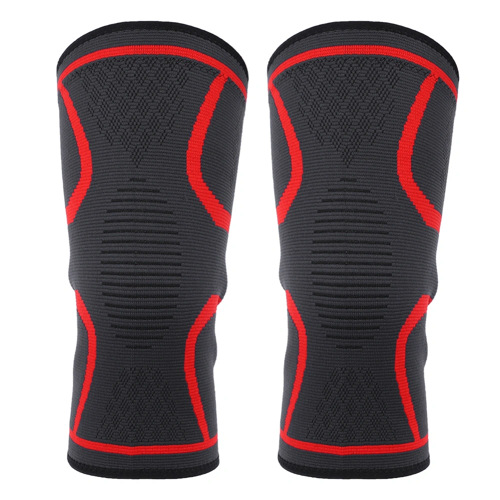 Knee Support Fitness Running Cycling Braces Kneepad Sport Gym Knee Pad Elastic Red M