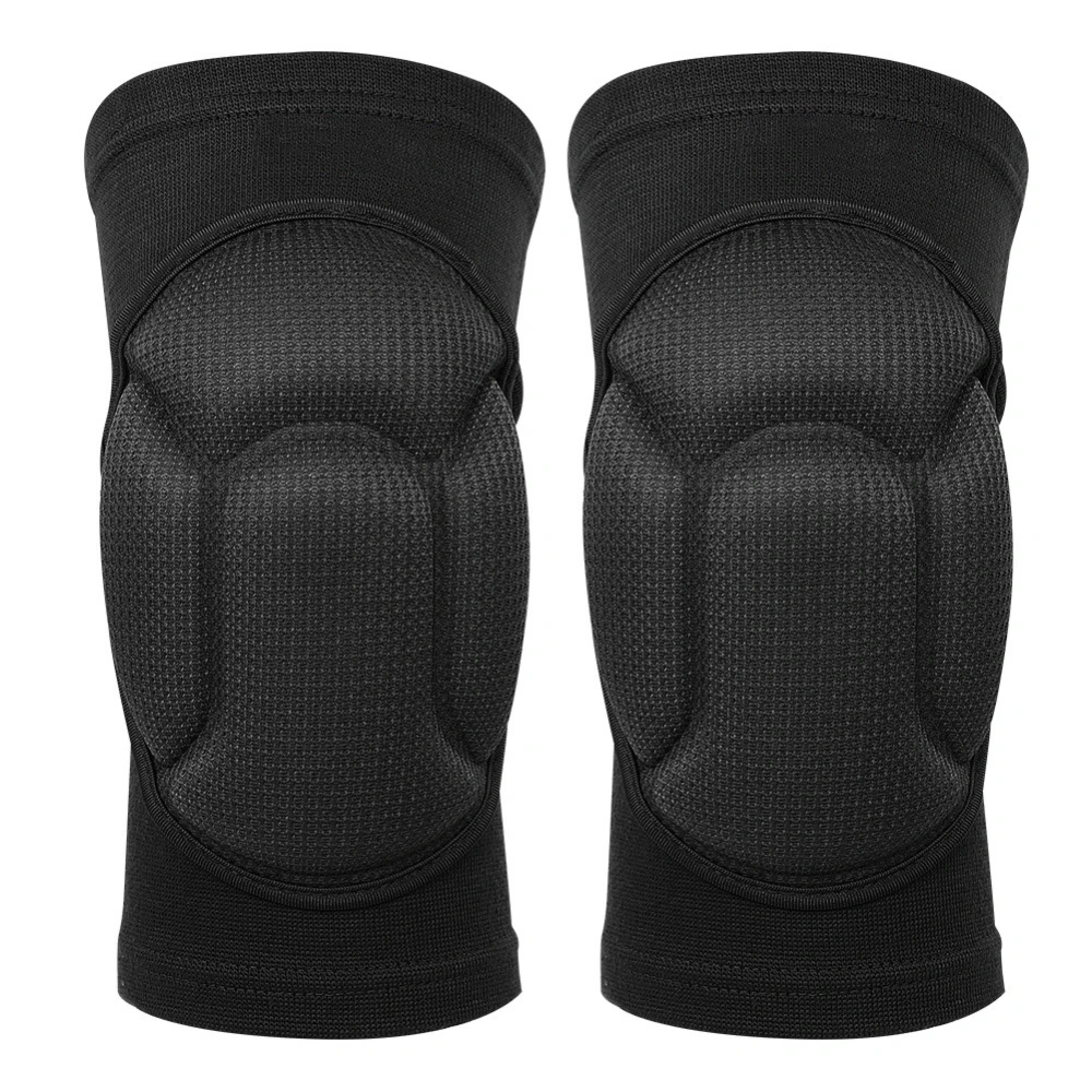 Thick Sponge Knee Support Protector Sport Pads Sleeve Crashproof for Goalkeep Dancing (M,Black)