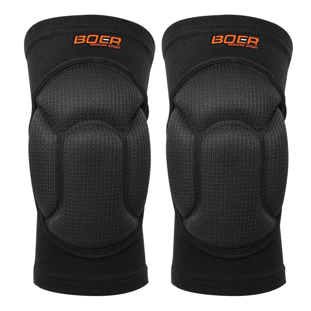 Thick Sponge Knee Support Protector Sport Pads Sleeve Crashproof for Goalkeep Dancing (S,Black)