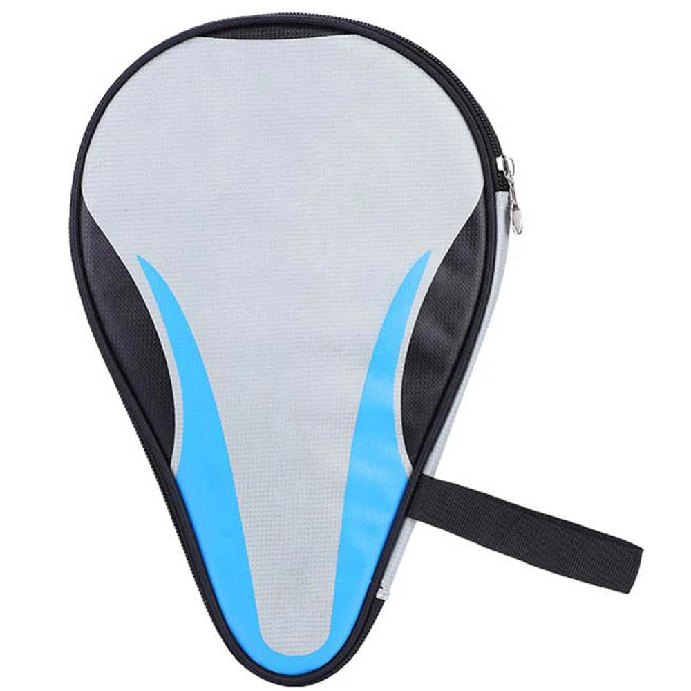 Table Tennis Rackets Bat Bag Oxford Ping Pong Case Waterproof Dustproof Full Protection Blue