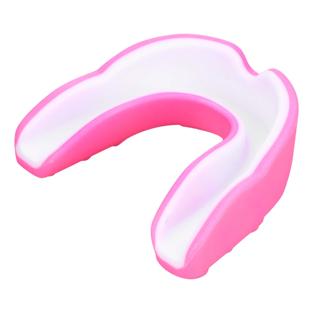 Durable EVA Adult Mouth Guard Teeth Tooth Protector Boxing Combat Accessory Pink & White