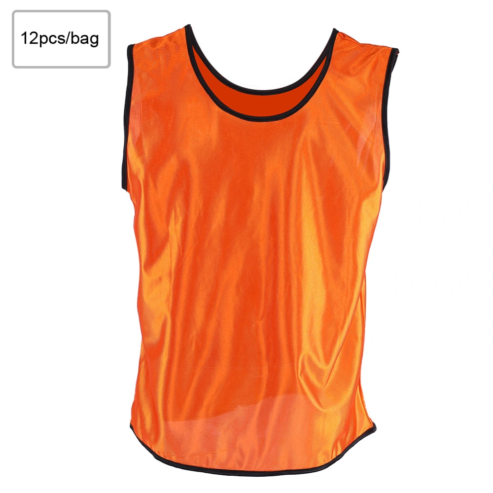 12 Pack Jerseys Sleeveless Adults Football Basketball Training Team Vests Grouping Orange