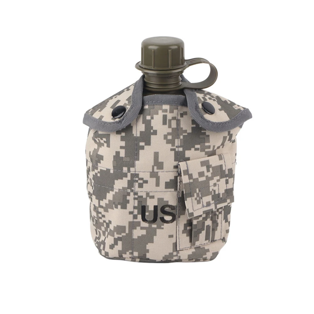 Outdoor Camouflage Bag Army Green Kettle Water Bottle with Aluminum Lunch Box Set Hiking Travel