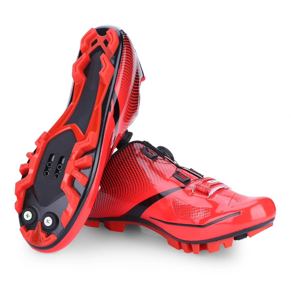 BOODUN 1 Pair Breathable Mountain Bike AntiSkid Cycling Shoes Men Adult Red 39