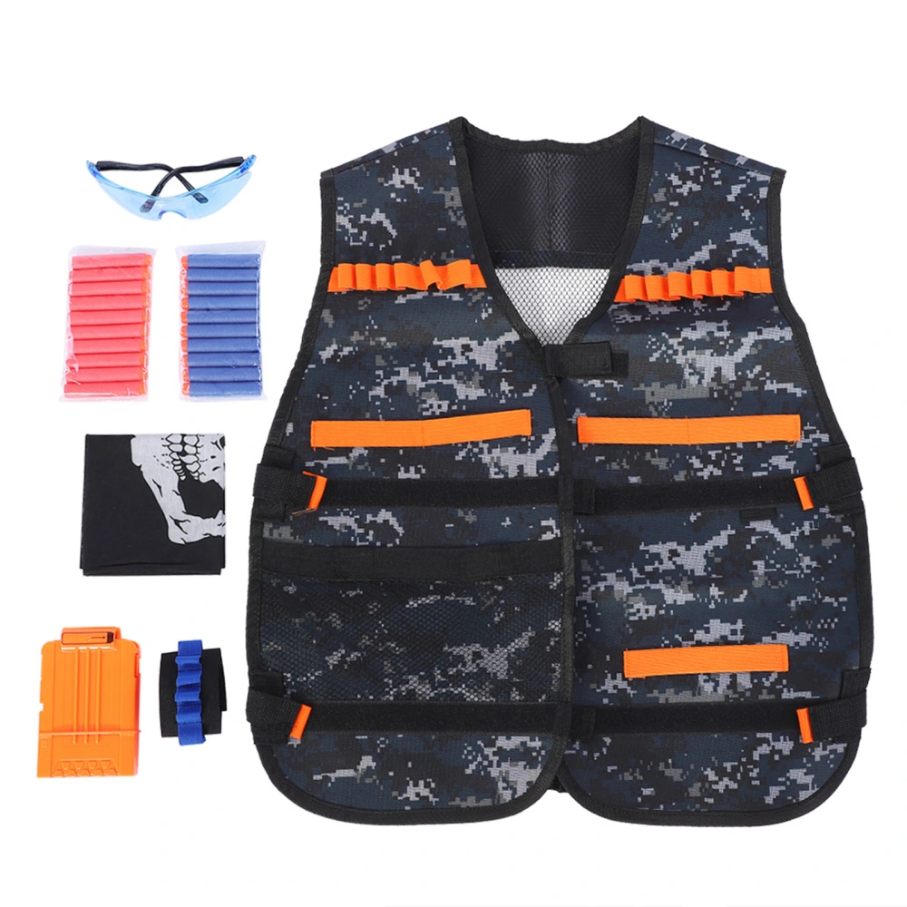 Thickened Kids Toy Gun Clip Vest Kit Vest Clips Soft Darts Goggle Mask