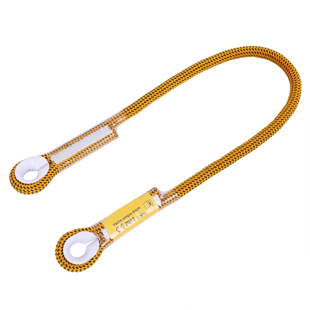 60/120/150cm Outdoor Survival Climbing Safety Rope with Ring Bearing(Yellow 150cm)