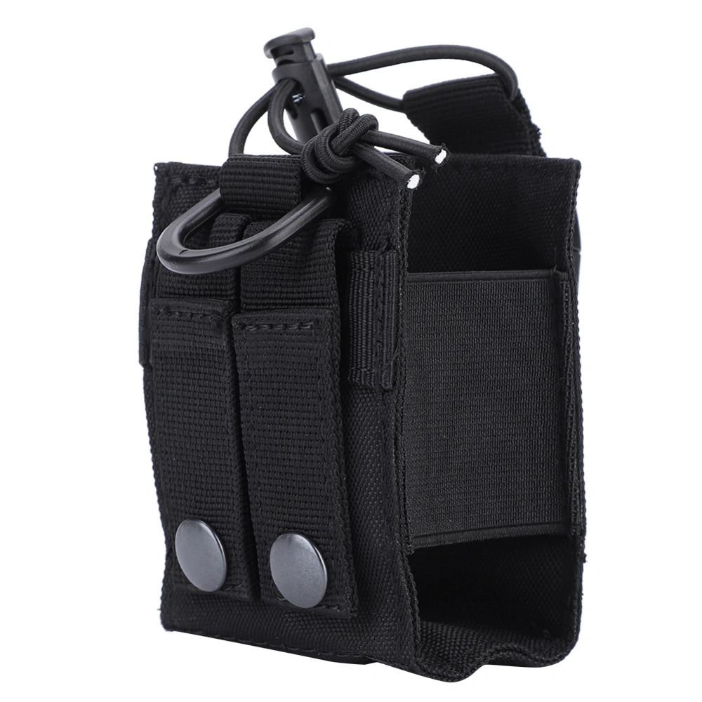 Nylon Lightweight Military Water Bottle Interphone Storage Bag Pouch for Molle System (Black)