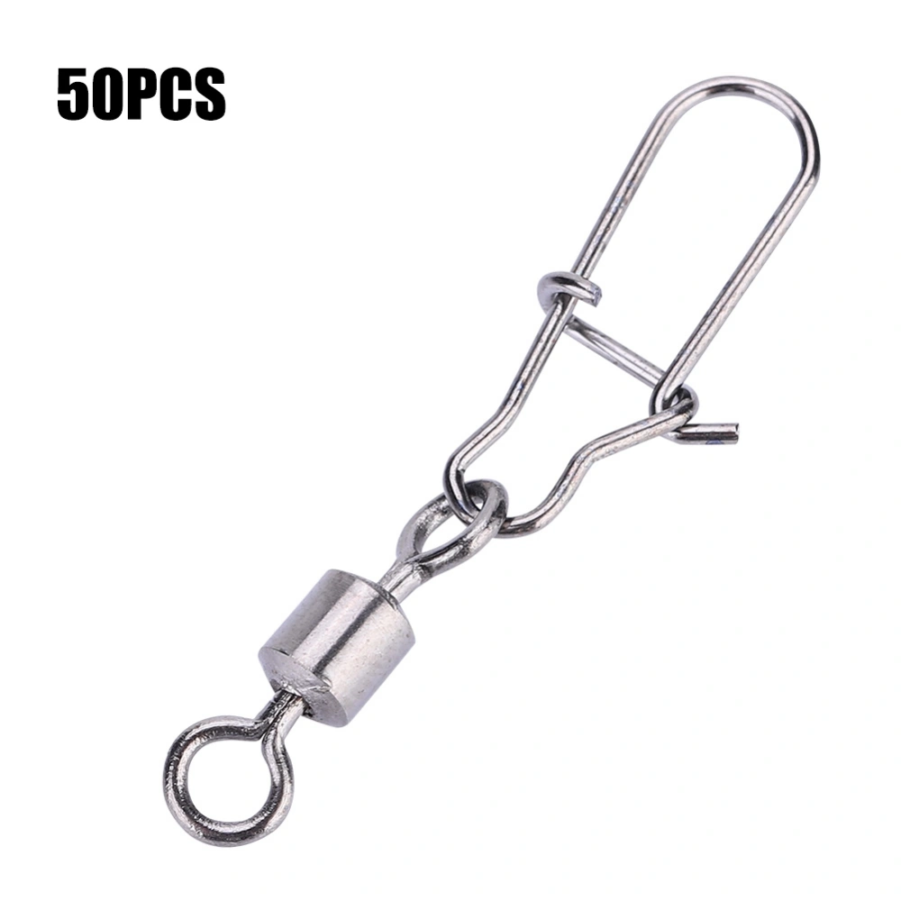 BuyWeek 50PCS 2# 4# 5# 6# 8# Fishing Connector Pin Bearing Rolling Swivel Stainless Steel