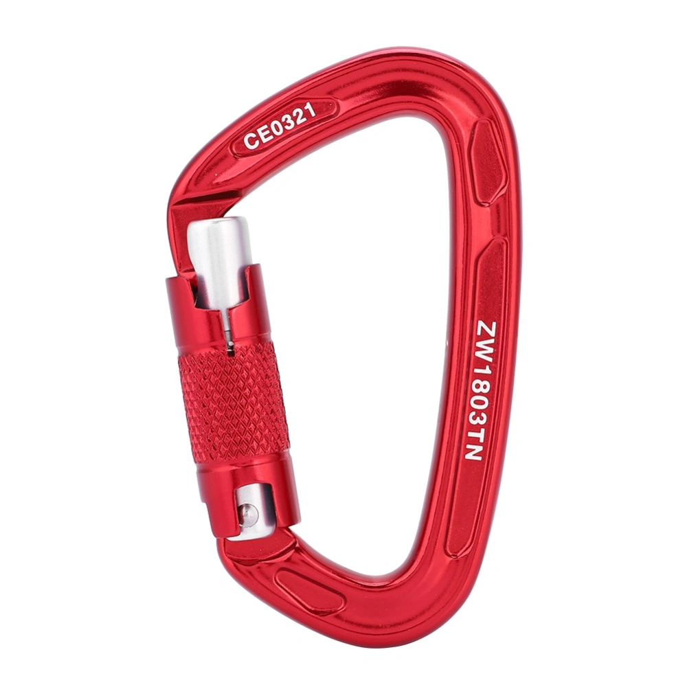 25KN Safety Lock D Buckle Outdoor Rock Climbing Rescue Carabiner Equipment (Red)