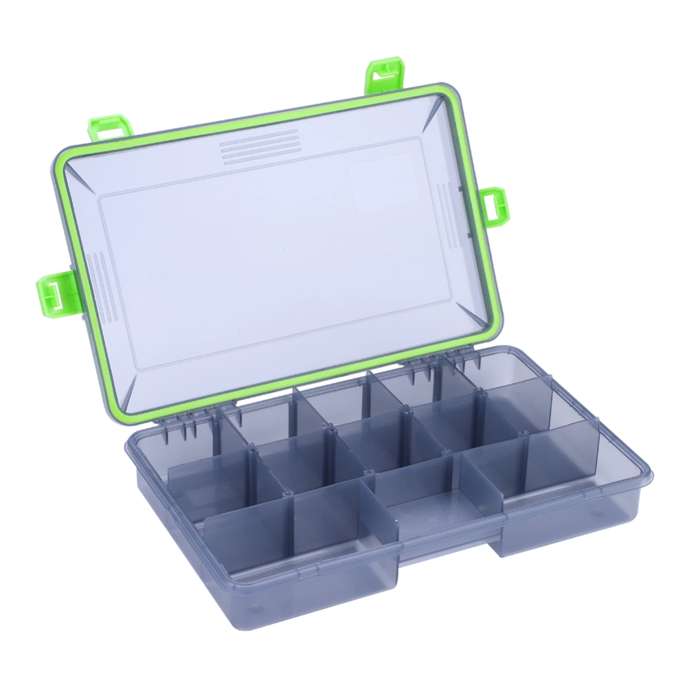 Portable Fish Lures Bait Transparent Partition Box Case Fishing Tackle Accessories (L, Green)