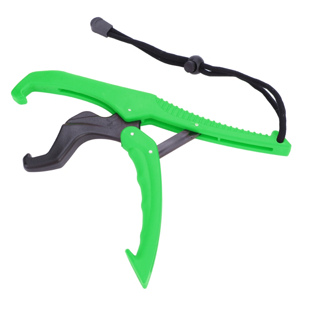 Fishing Gripper Gear Tool ABS Grip Tackle Holder Fish Clamp with Adjustable Rope (Green, L)