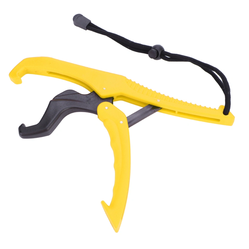 Fishing Gripper Gear Tool ABS Grip Tackle Holder Fish Clamp with Adjustable Rope (Yellow, L)