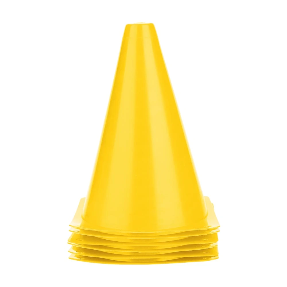 6pcs 18cm Soccer Training Cone Football Barriers Plastic Marker Holder Accessory (Yellow)