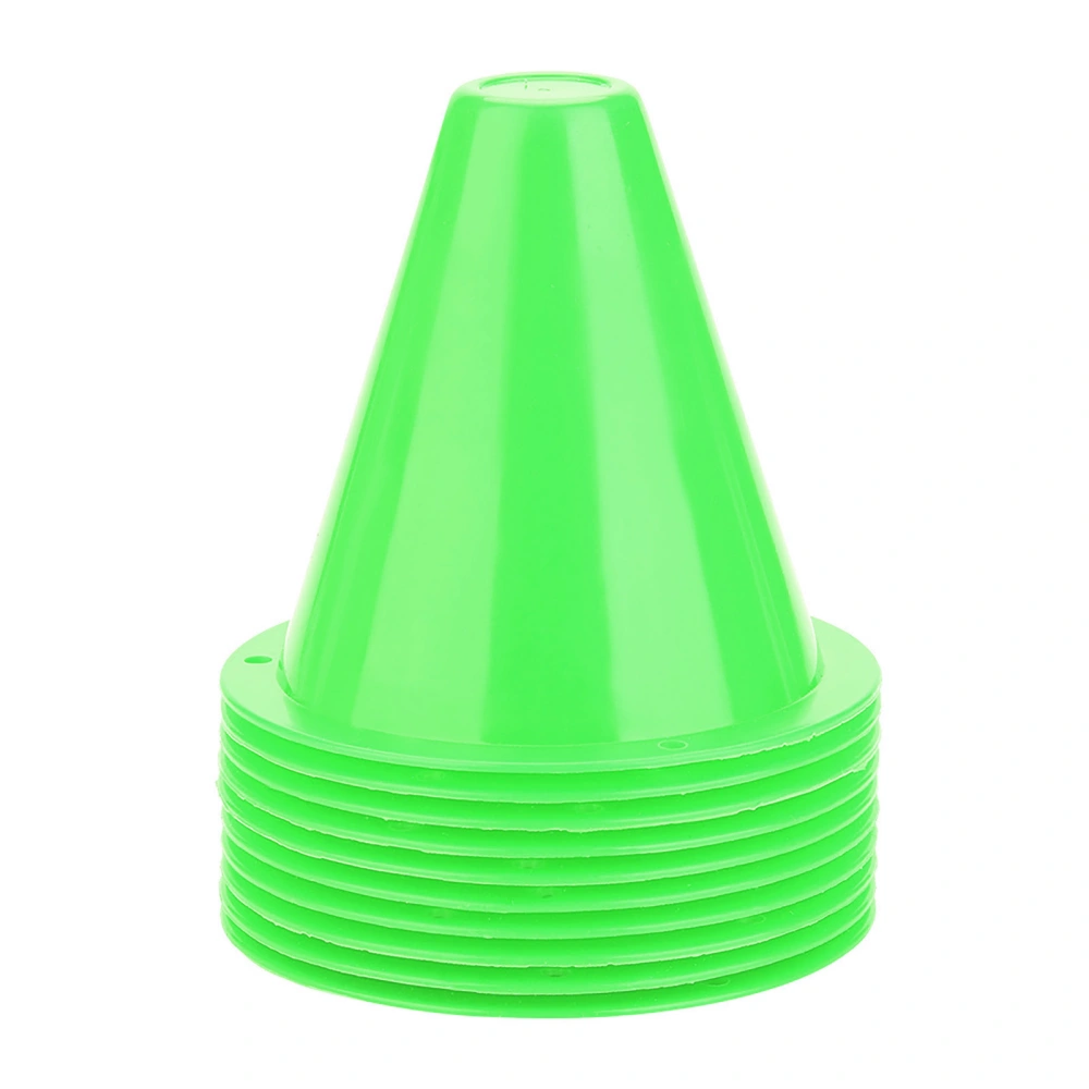 10pcs Soccer Training Cone Football Barriers Plastic Marker Holder Accessory (Green)