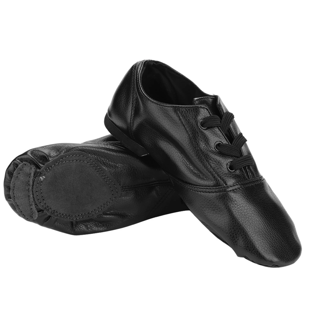 High Quality PU Jazz Dance Shoes Dancewear for Child Adult Black(33)