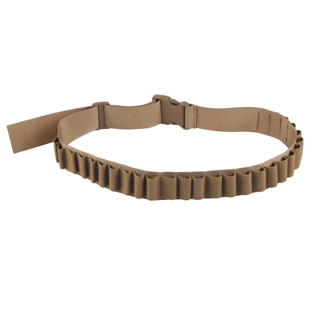 Military Shotgun Shell Bandolier Belt Cartridge Carrier Bullet Ammo Holder Shooting (Khaki)