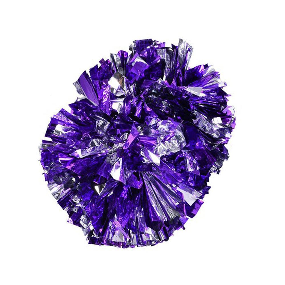 Cheerleader Aerobics Pom Poms Pompoms for Dance Party School Sports Competition (Silver Purple)