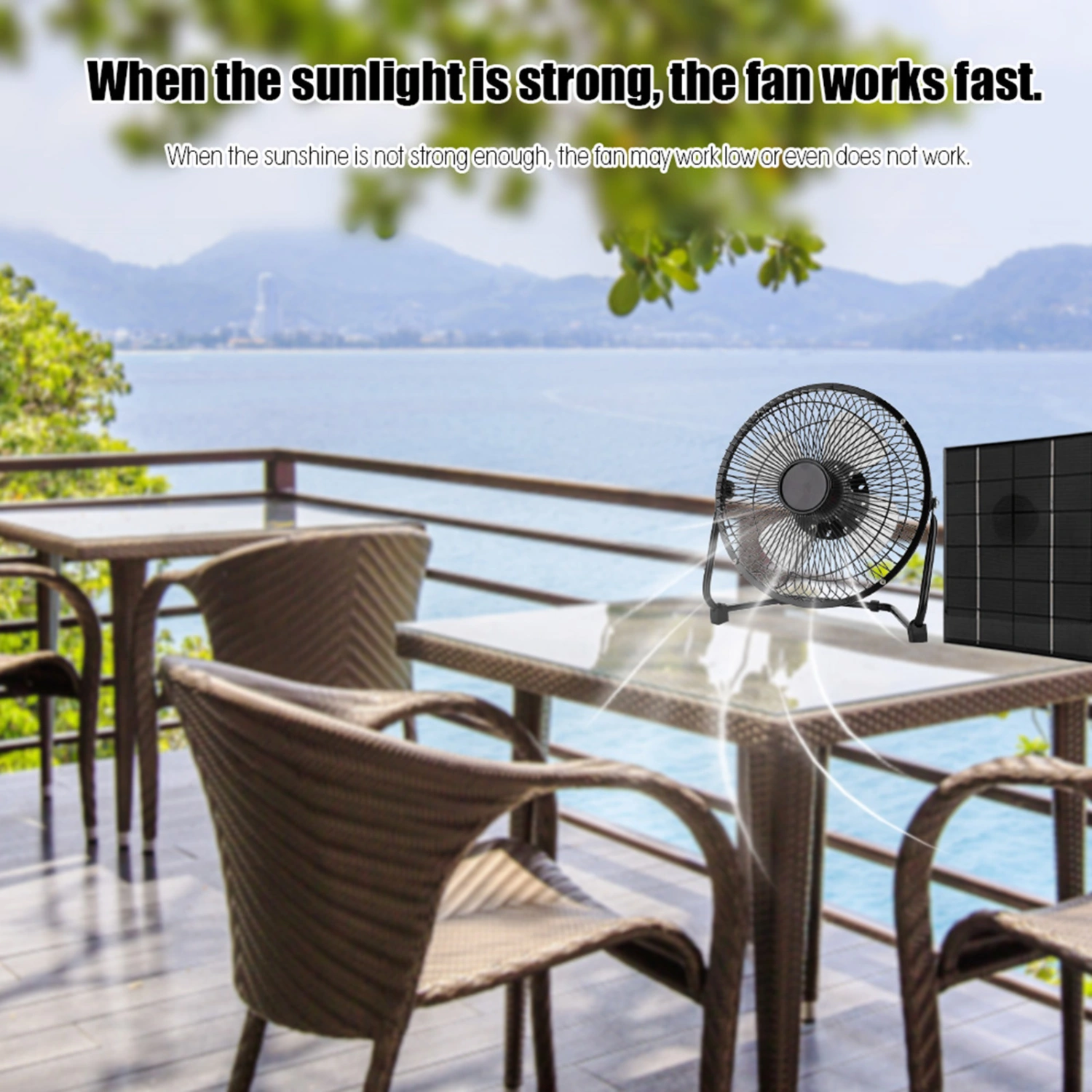 USB 8inch 2.5w 5W 5V Iron Cooling Fan Solar Panel for Outdoor Traveling