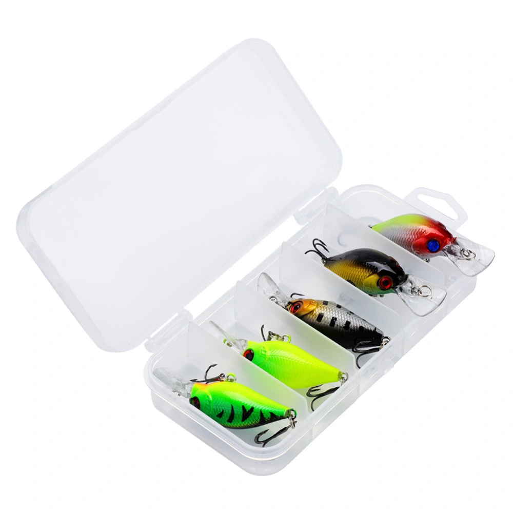 5 Pcs/Set Artificial Lifelike Hard Baits Set Fishing Bait Fish Lure with Hooks (Type 1)