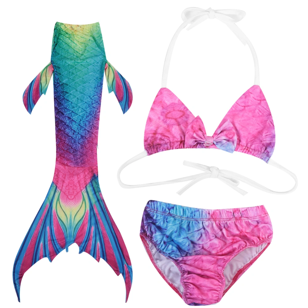 3pcs Kids Girls Swimsuit Bikini Set with Fish Tail Sea Maid Swimming Costumes (200)