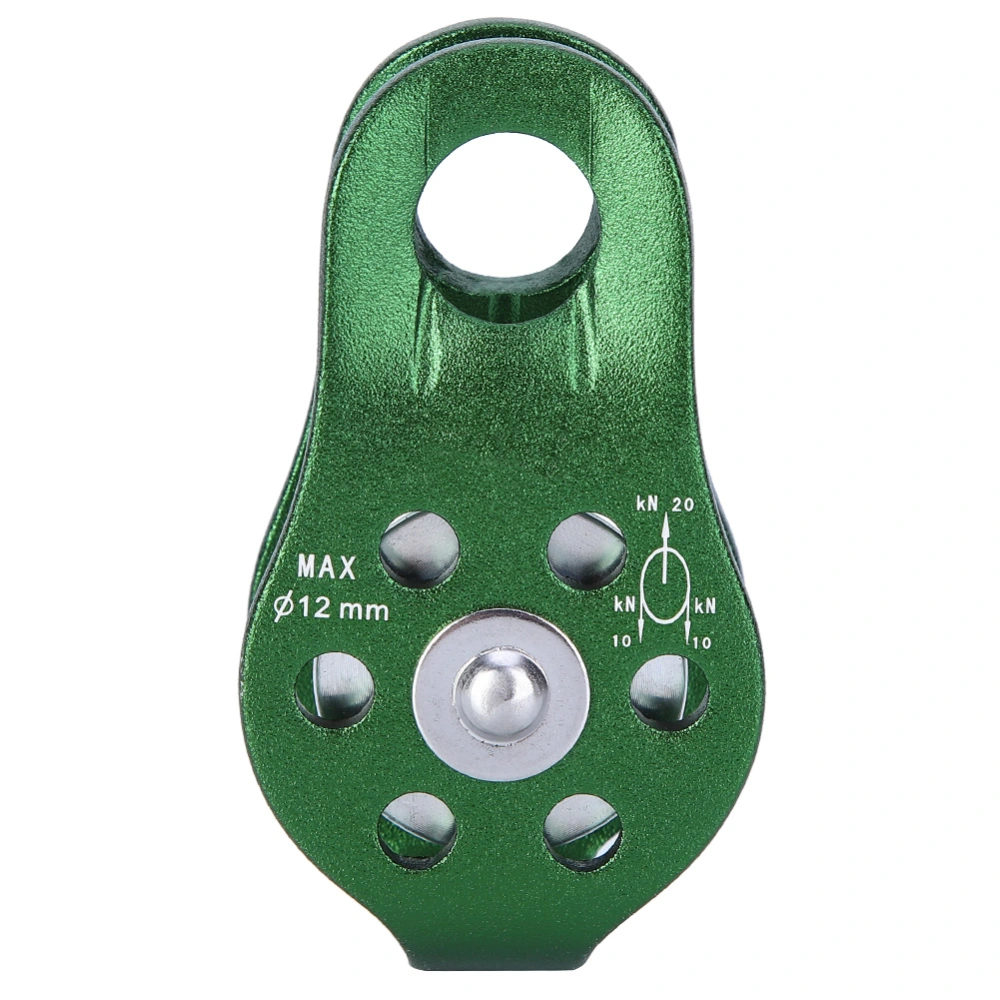 Aluminium Alloy Heavy Duty Single Rope Pulley Block Climbing Safety Equipment (Green)