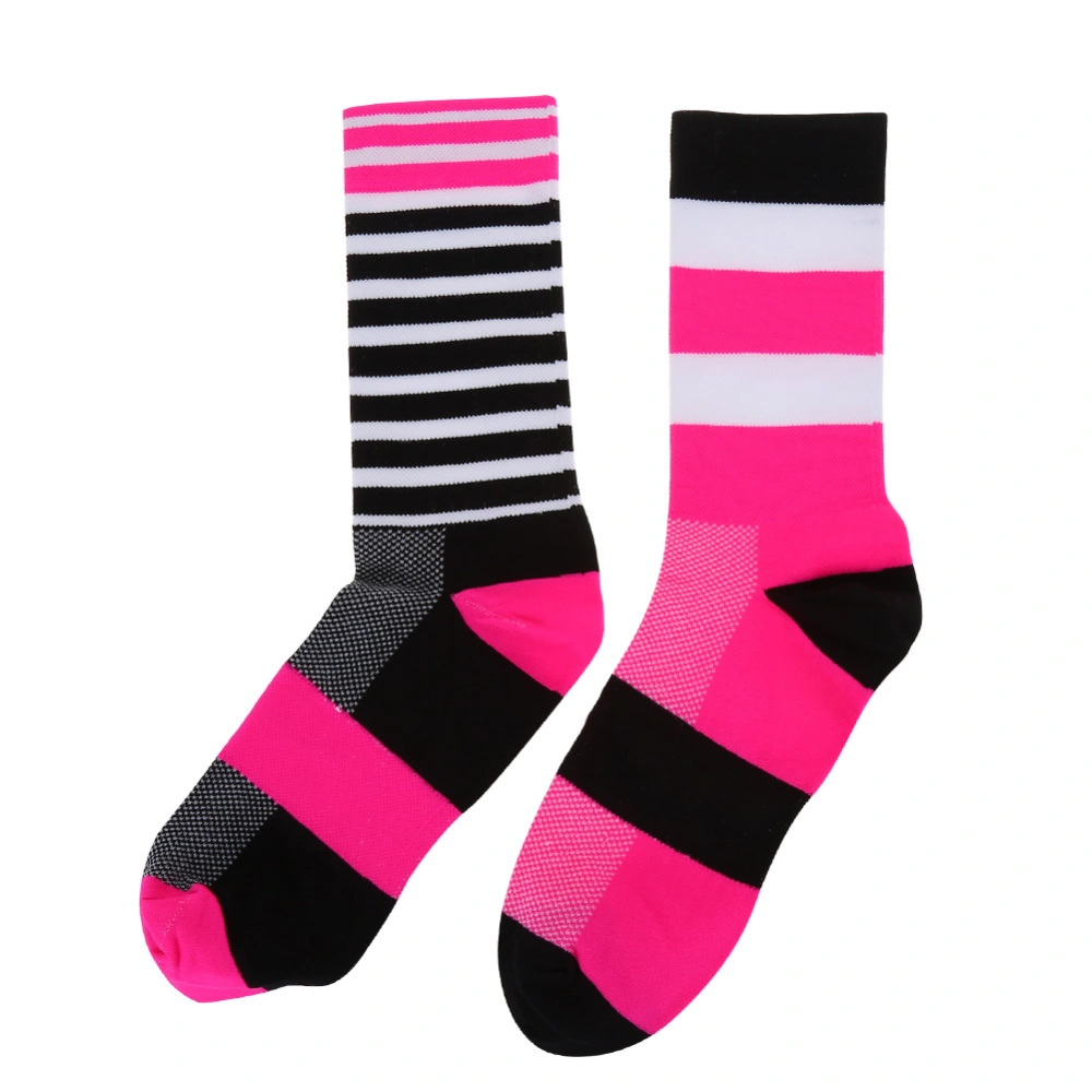 WeAr resistant Breathable Climbing Hiking Running Sporting Sock (Black+Pink)