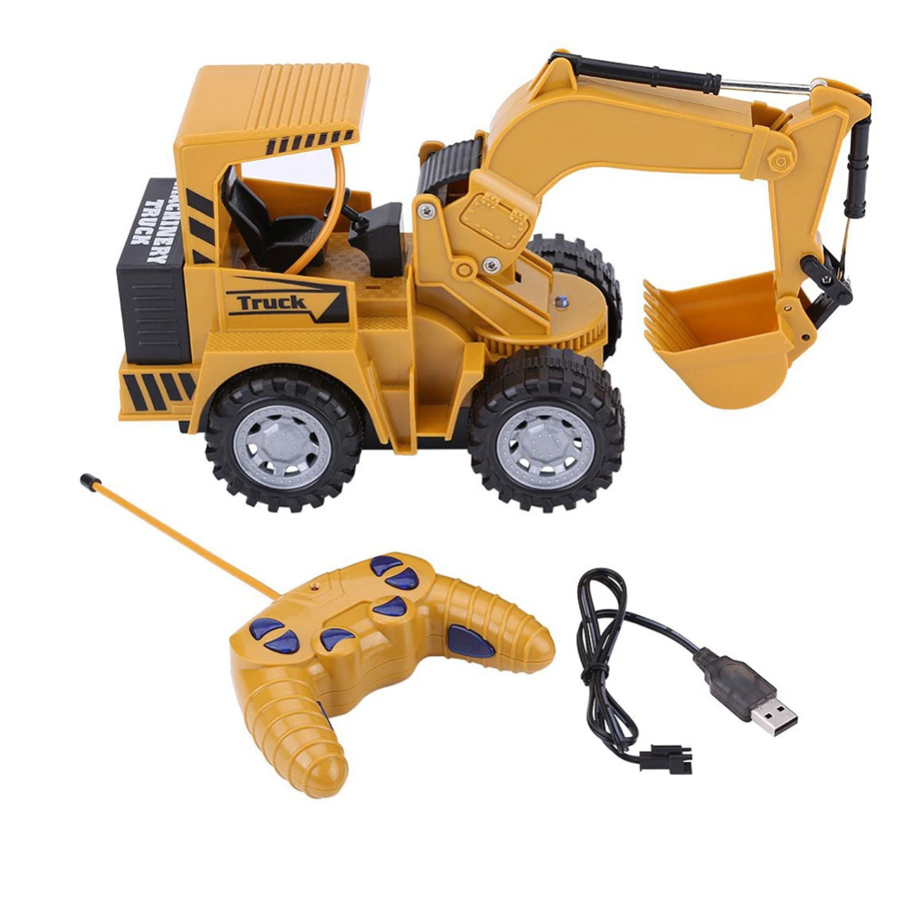 1:24 5 Channel RC Tractor Digger Remote Control Excavator Construction Truck Toy