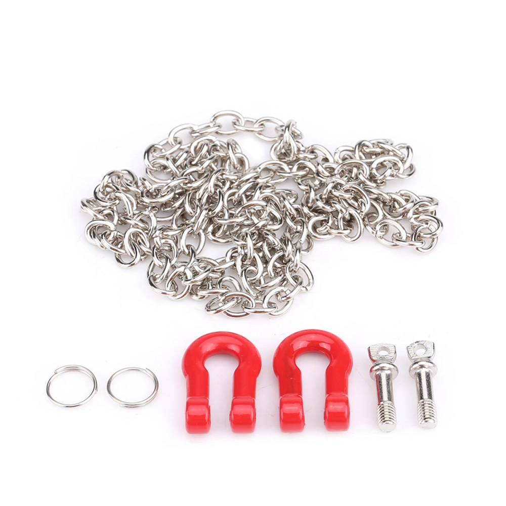 1:10 Scale Metal Alloy Chain & Tow Shackles for RC Crawler SCX-10 D90 Truck Accessory