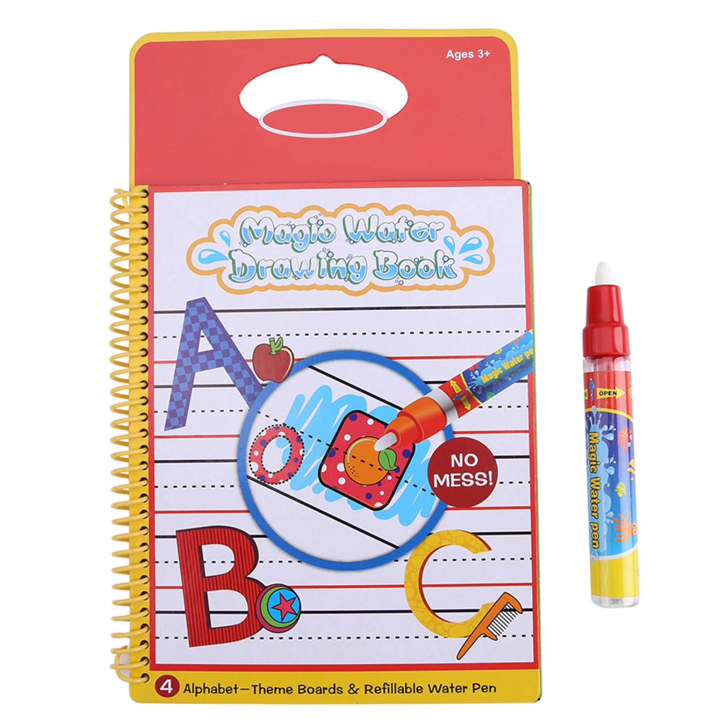 Baby Kids Water Drawing Book Painting Board with Pen Learning Toys Reusable Letter Pattern