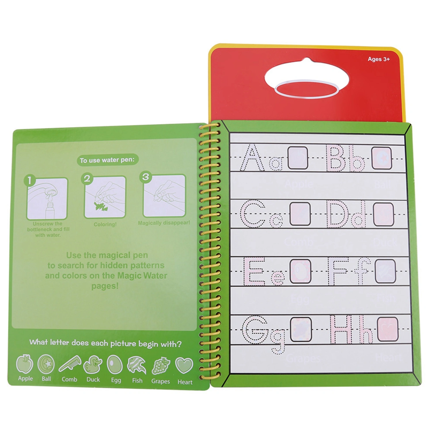 Baby Kids Water Drawing Book Painting Board with Pen Learning Toys Reusable Letter Pattern