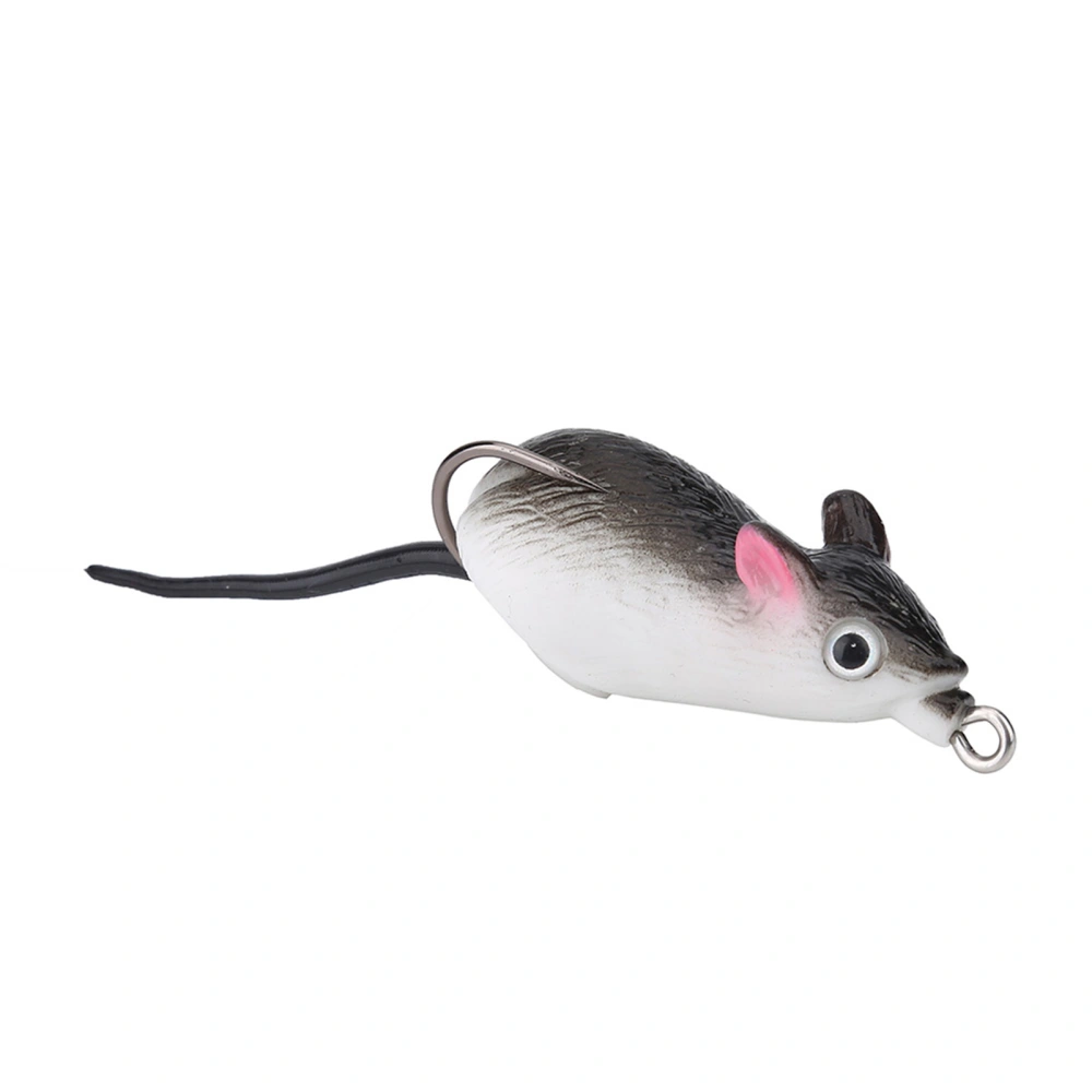 Artificial Bait Mouse Shape Soft Fishing Lures Dual Hooks Tackle Accessory (Dark Grey)