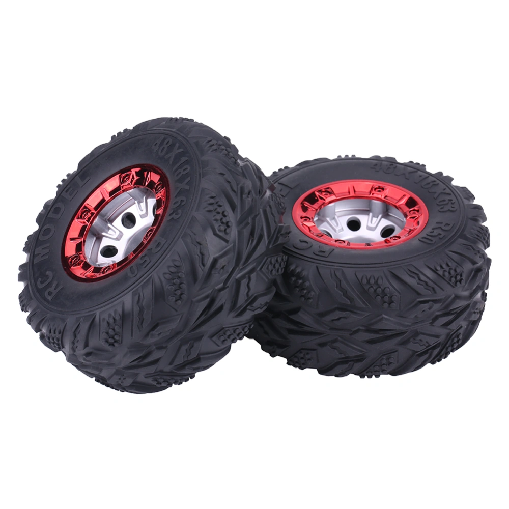 2Pcs Set Rubber Tyre Tires with Hubs Wheel for FY-CL02 1:12 RC Racing Car Truck