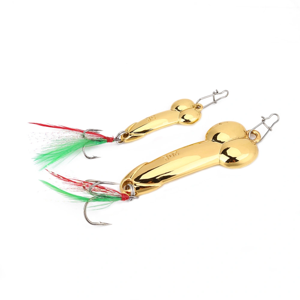 2pcs Vibration Metal Fishing Bait Set Hard Fishing Lures Kit with Hook (5gGold+20gGold)