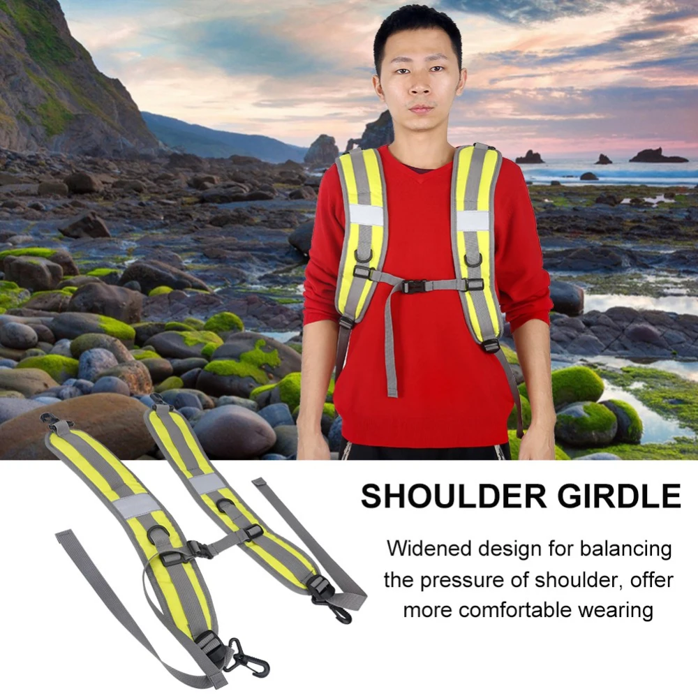 Nylon Durable Backpack Shoulder Adjustable Straps Belt Repair Parts Accessory (Yellow+Gray)