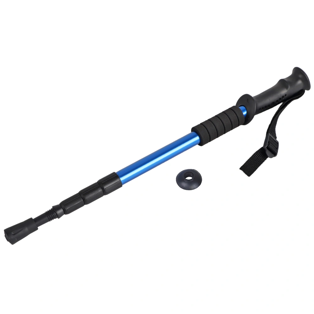 Aluminium Alloy Telescopic Lightweight Anti Skid Walking Cane Stick Trekking Pole (Blue)