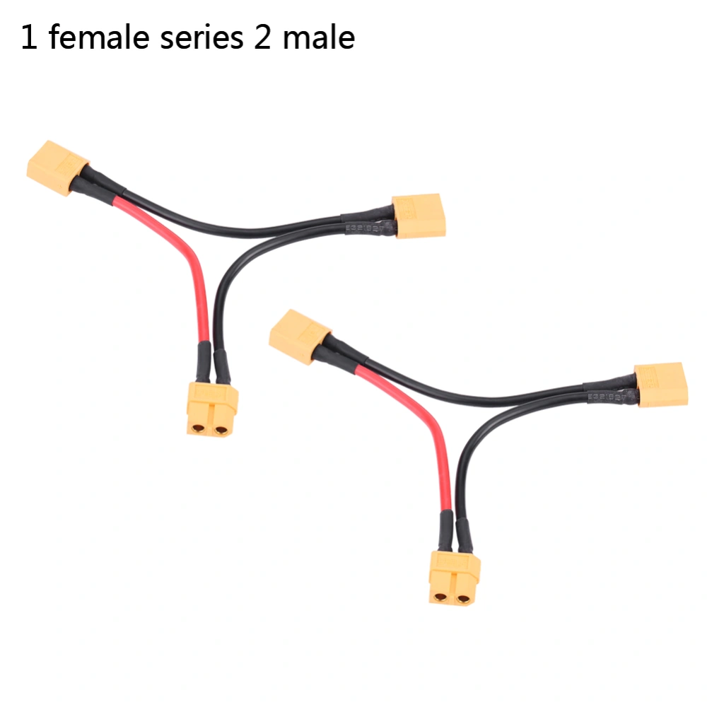 2Pcs/Set XT60 Series Battery Pack Connector Adapter Cables for RC Lipo 1 Female to 2 Male