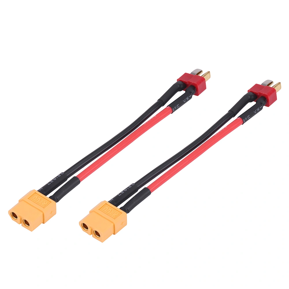 2Pcs/Set RC Adapter Connector Converter Silicone Cables T Plug Male to XT60 Female