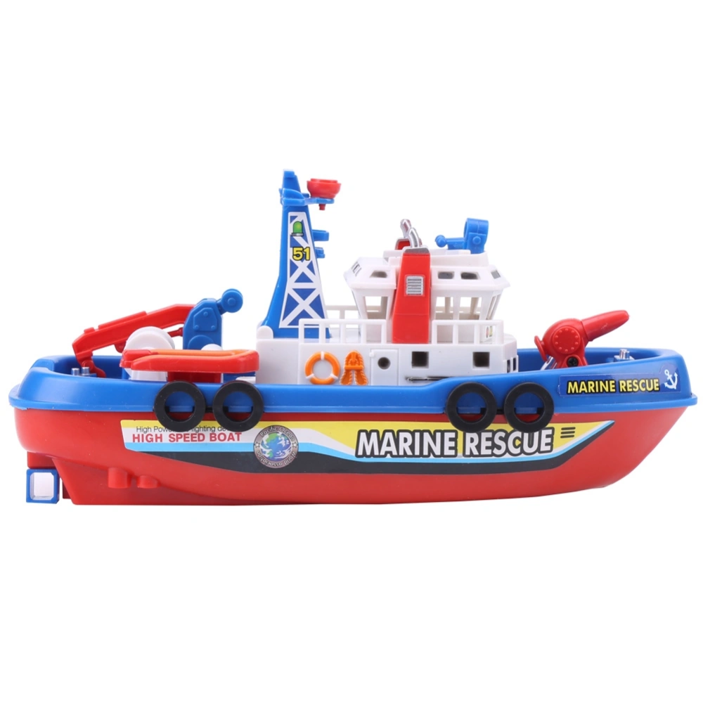 Children Kids Fireboat Toy Water Spraying Ship Model with Sound & Flash Light