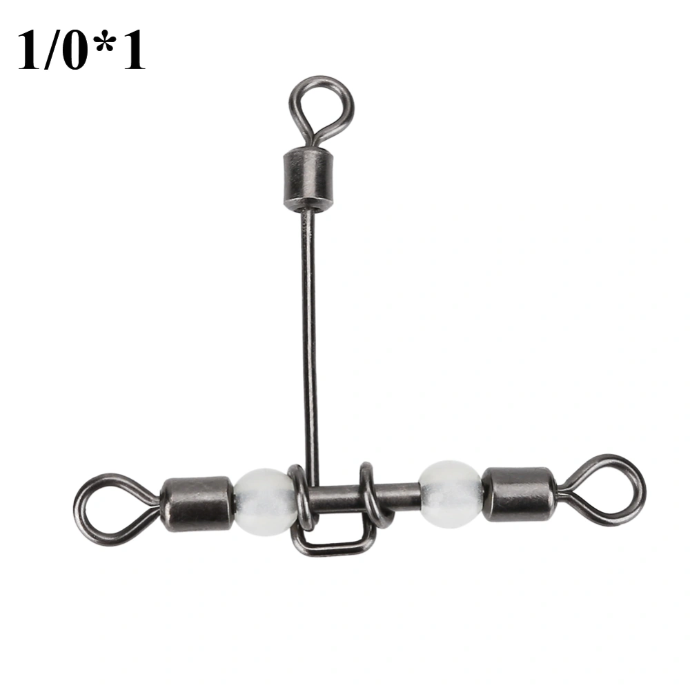 10Pcs/set Durable T-shape Cross-line Fishing Swivels Connectors Accessories (1/0*1)