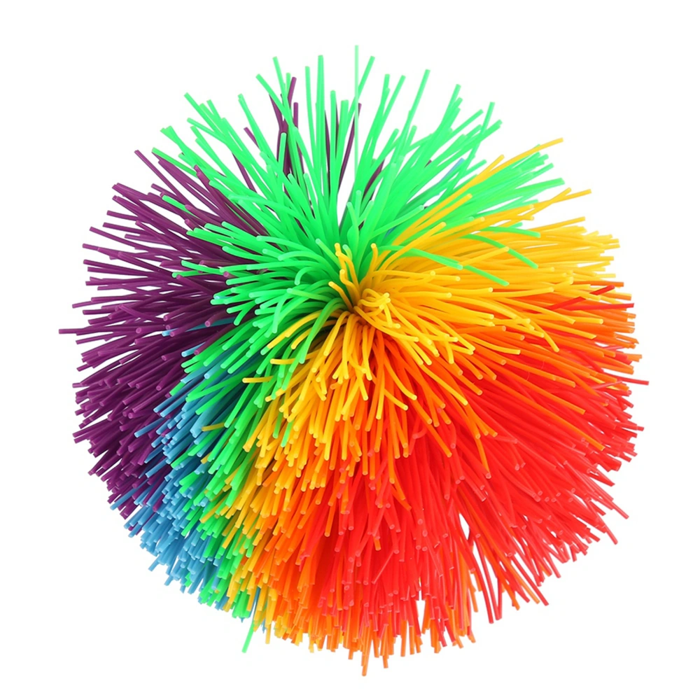 Silicone Construction Stress Relief Rainbow Colorful Sensory Toy Ball Shape