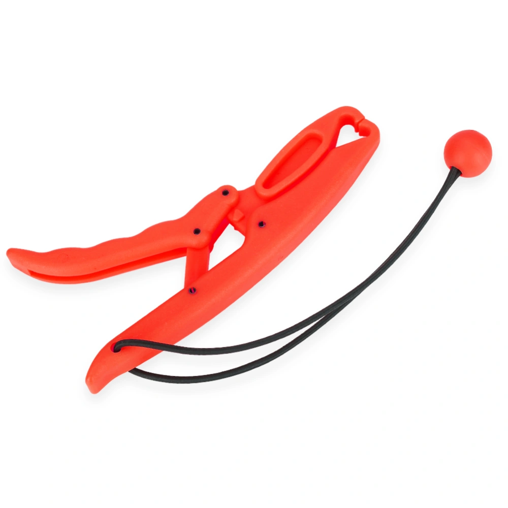 Durable Floating Fish Lip Grip Gripper Grabber with Elastic Lanyard Fishing Tackle(Red L)