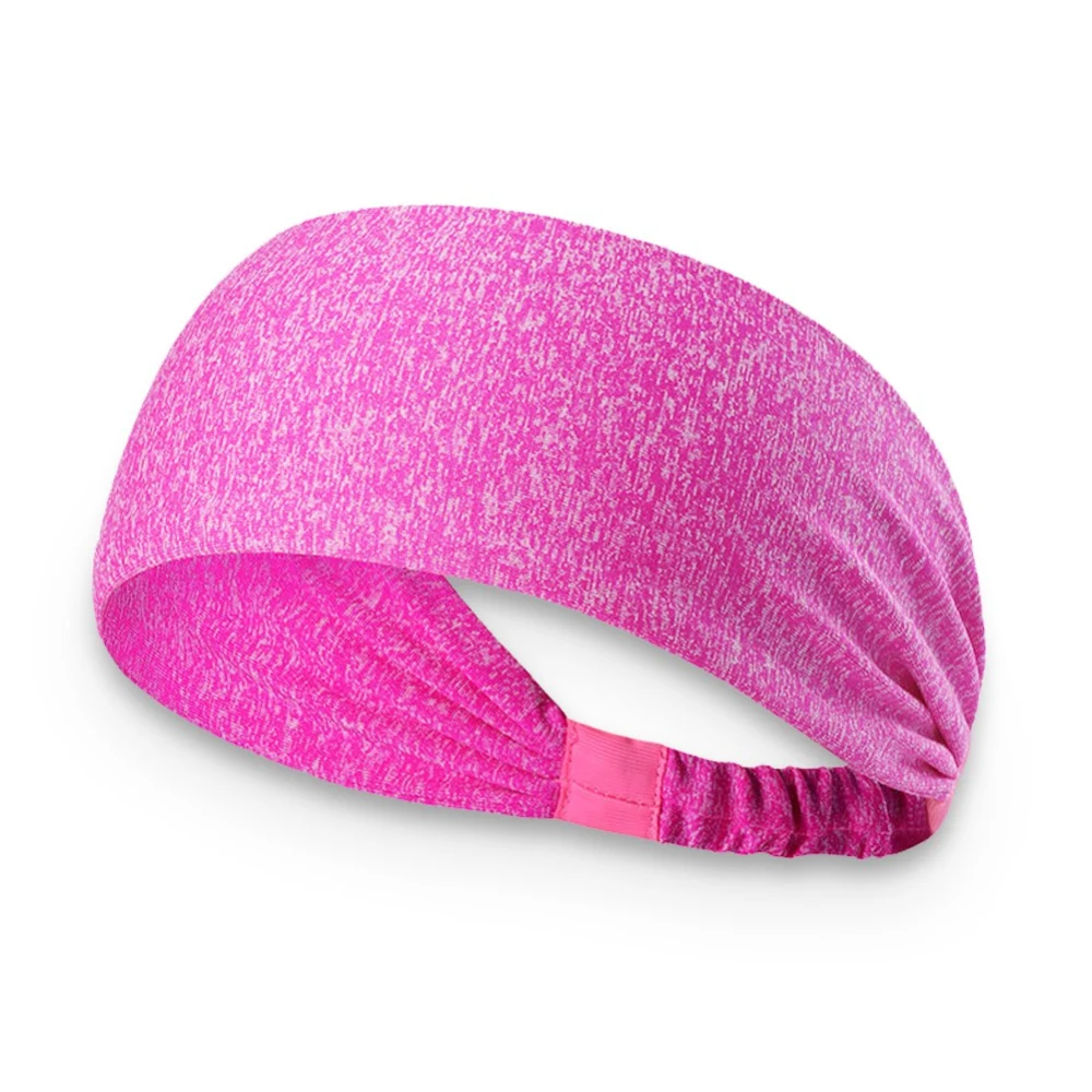 Sweatband Headband Sport Bicycle Tennis Bike Cycling Stretchy Breathable Hairband Rose Red